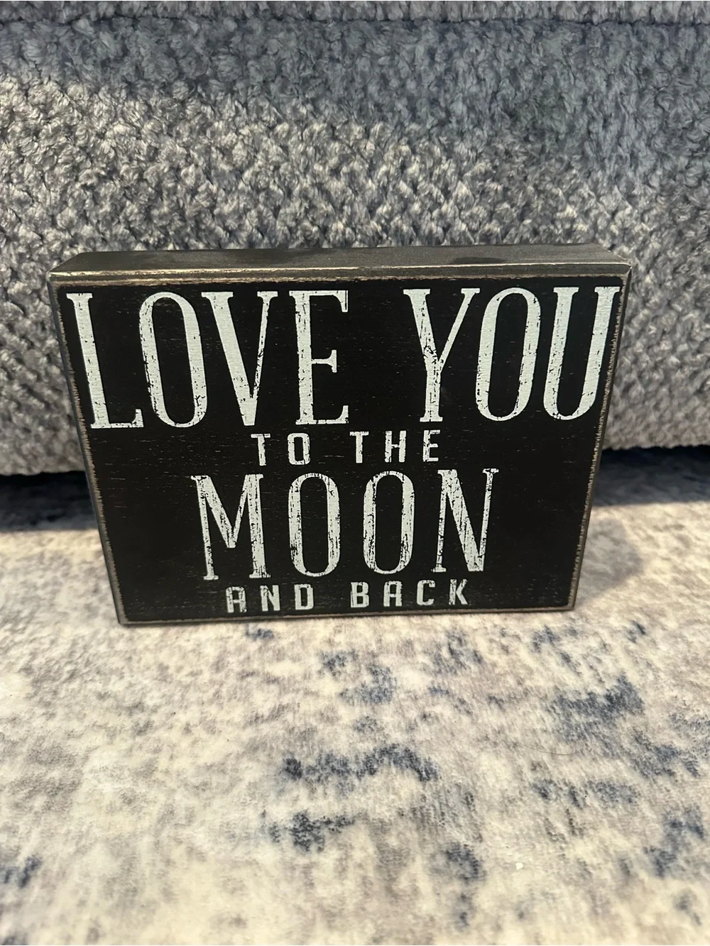 Love You to the Moon and Back” Black Wooden Sign – Brand New w/ Tags
